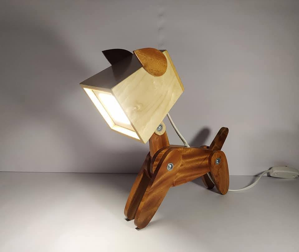 Puppy Wooden Lamp