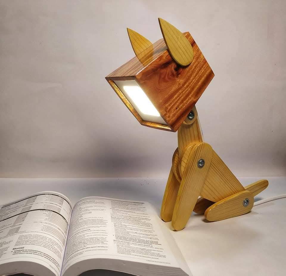 Puppy Wooden Lamp